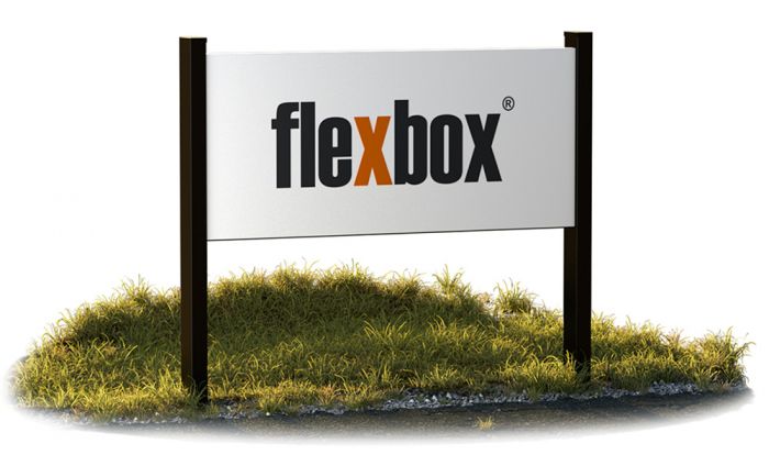 Stålskylt för Flexbox monter - Flexbox